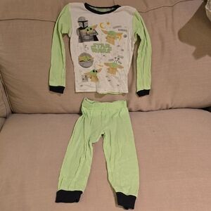 Star Wars Light Green and White Grogu Kids Pajama Set